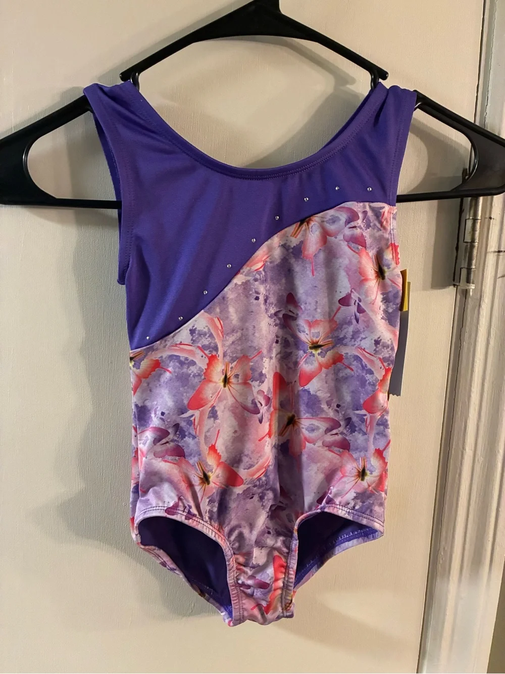Cat & Jack Girl’s Purple Butterfly Dance Leo One Piece Wicking NWT XS 4/5